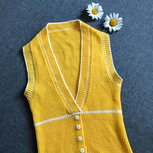 Sunshine yellow Sweater Vest Tank